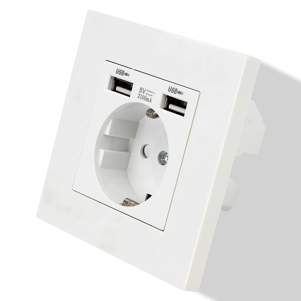 

Розетка сетевая с USB-портом, 110-250 В, с заземлением