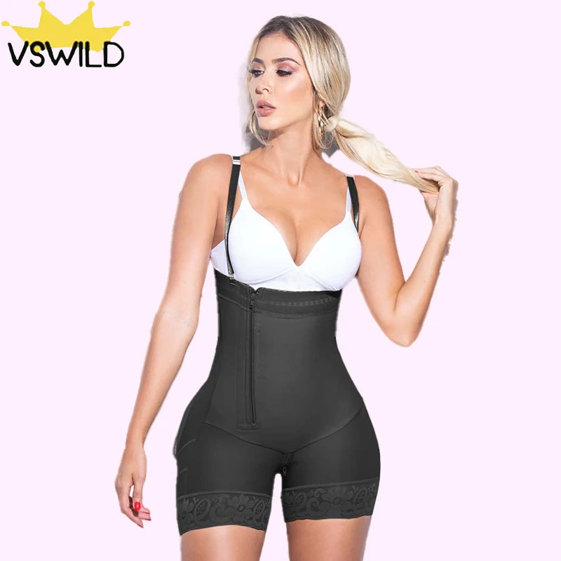 Women's Tummy Control Butt Lifter Zipper Hip Lifting Shapewear Short Bodysuit Fajas Colombianas Reductoras Y MoldeadoraWith shou