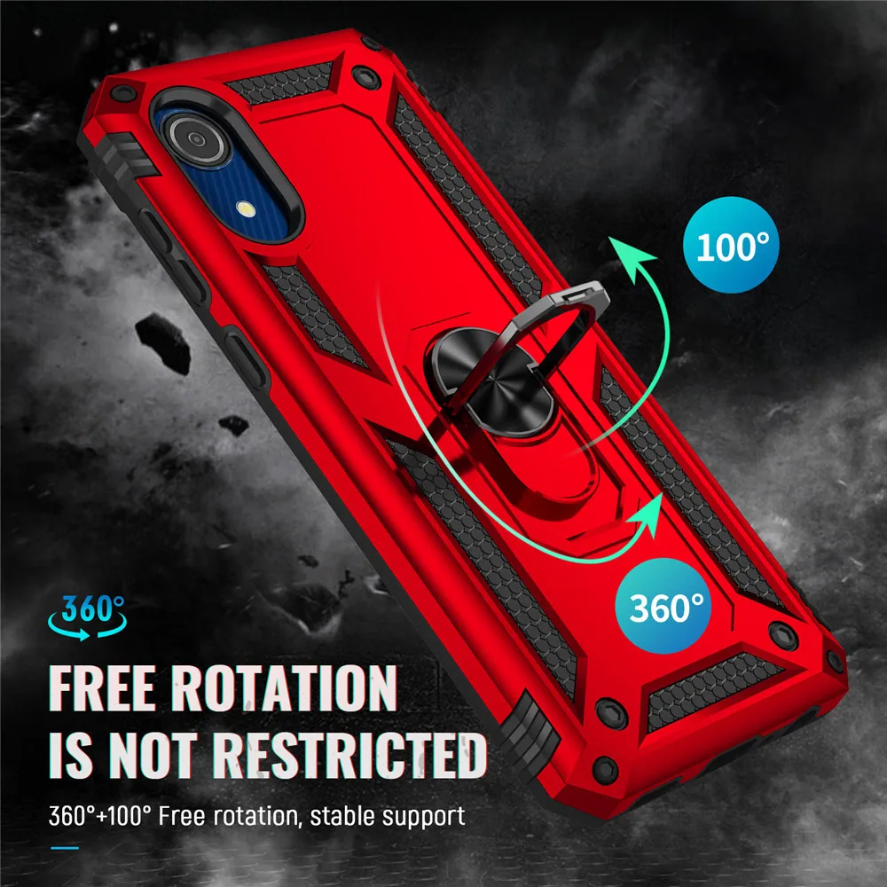 

For Samsung A03 Core Shockproof Armor Case for Samsung A03 Core A03S A02S Ring Cover for Galaxy M52 M32 M12 M02S F52 F22 F12