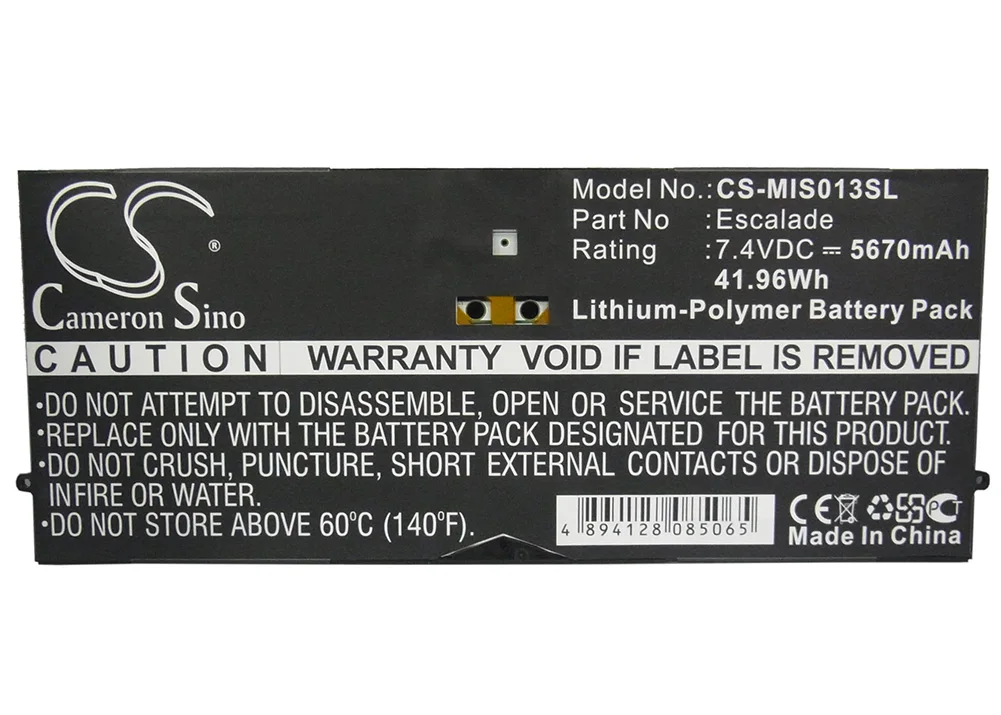 

Generic 5670mA Battery for Microsoft Surface Pro,Surface Pro 64GB 2ICP5/94/104, 2ICP5/94/105, Escalade, P21GU9