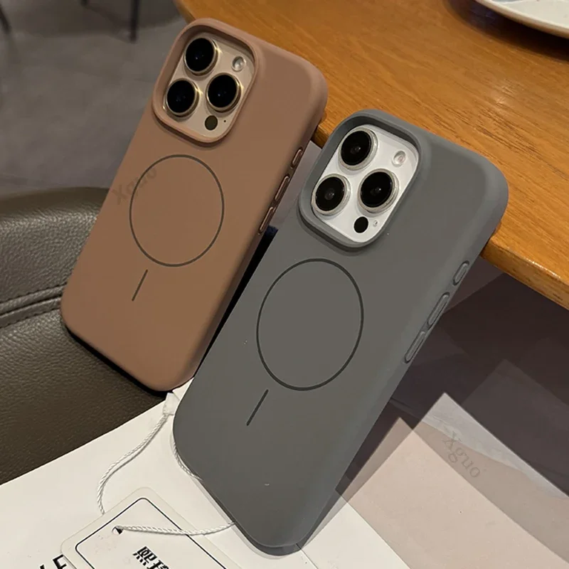 Официальный жидкий силиконовый магнитный чехол для телефона iPhone 16 15 14 12 13 11 Pro Max