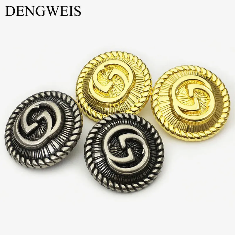 

6 шт., круглые металлические пуговицы с надписью