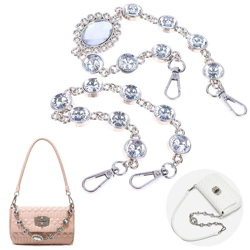 

Fashion Rhinestone Chain Handbag Strap For Women Luxury Cz Diamond Chain Bag Handle Chains Bags Accessories