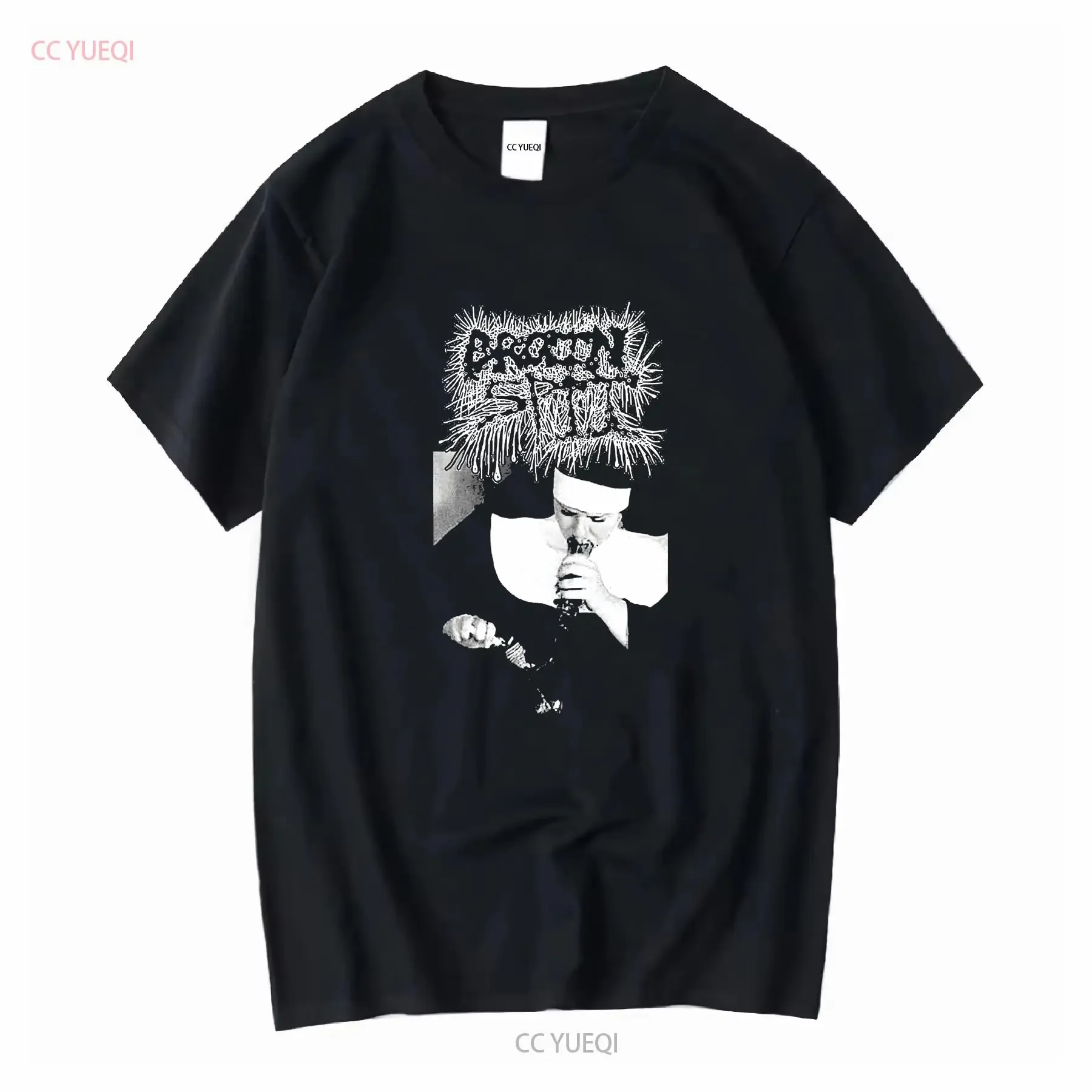 Фото Футболка Brainspit Mince Grindcore, винтажная футболка MxMxM Bodily Stew Agathocles Dystopia, винтажная стираная мужская повседневная универсальная графика №1