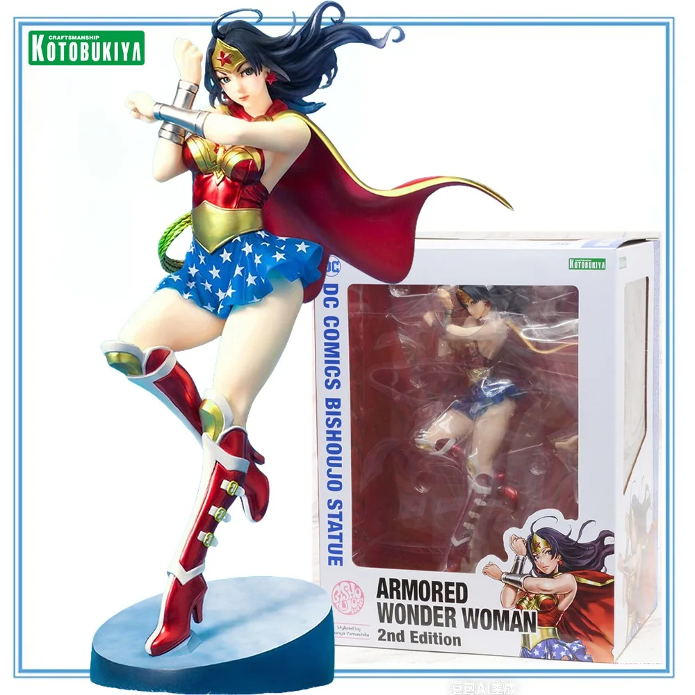Фото 100% Оригинальная статуэтка Kotobukiya Bishoujo Wonder Woman 2-го издания, аниме-фигурка, коллекционная серия, в наличии №1
