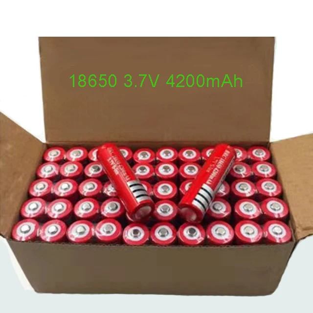 

100%.Original.BRC18650.batería de.litio.3.7V.voltios.4200mah.recargable.de.Li-Ion para elbanco.de.potencia.linterna.