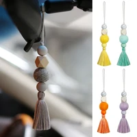 wood felt ball perfume pendant car rearview mirror hanging ornaments aromatherapy tassel decoration pendants