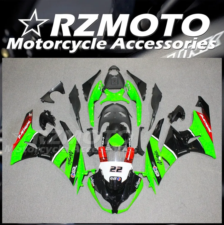 

Новый комплект обтекателей для мотоцикла ABS, подходит для Kawasaki Ninja ZX-6R ZX6R 636 599 2009 2010 2011 09 10 11 12, комплект кузова зеленого и красного цвета