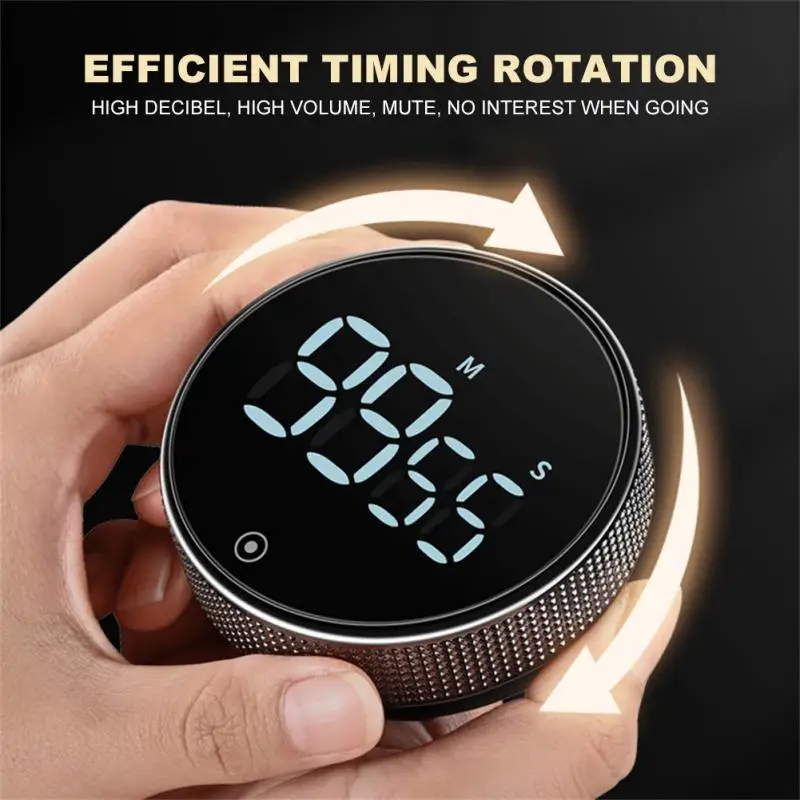 

Led Self Regulated Rotary Timer Digital Magnetic Suction Mute Kitchen Countdown Beauty Movement Reminder Cooking Study Stopwatch