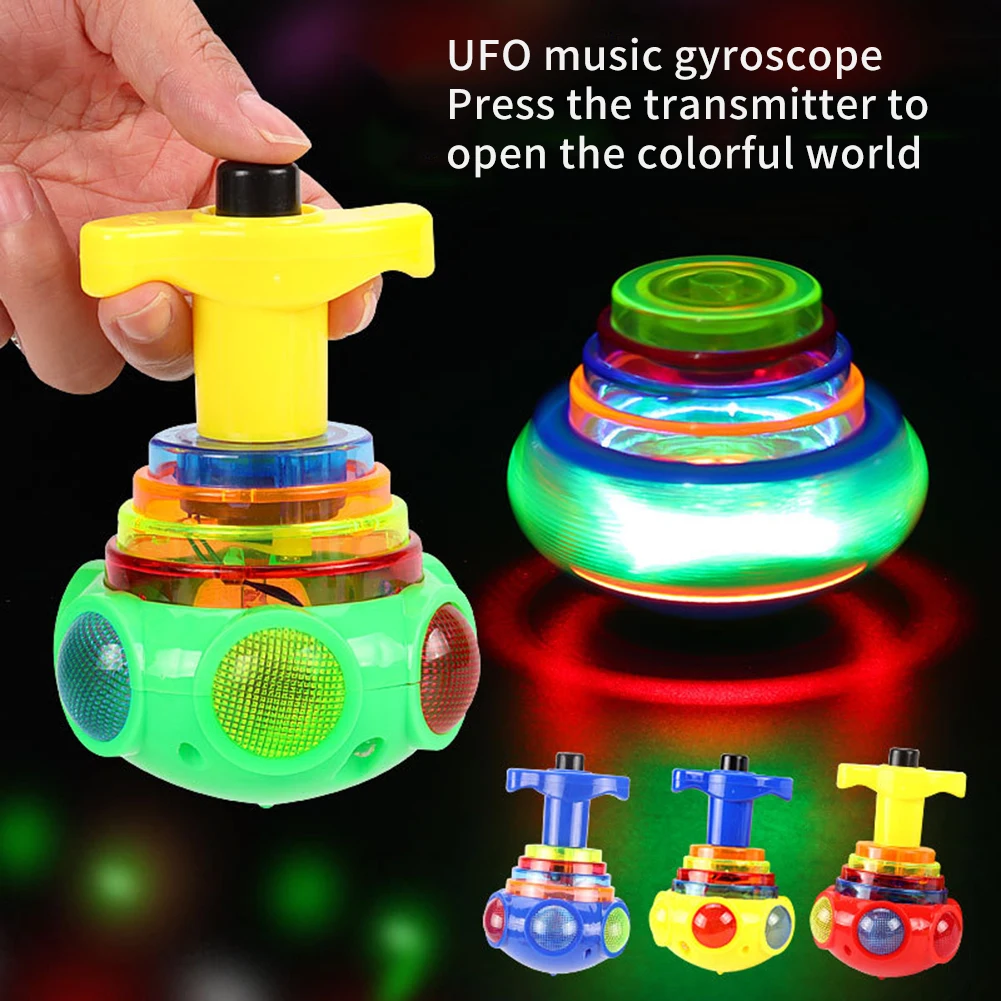 

1pc Gyro Toy Colorful Flashing Gyro Music Spinning Toy With Launcher For Children Gifts Kids Toys Jouets Et Loisirs