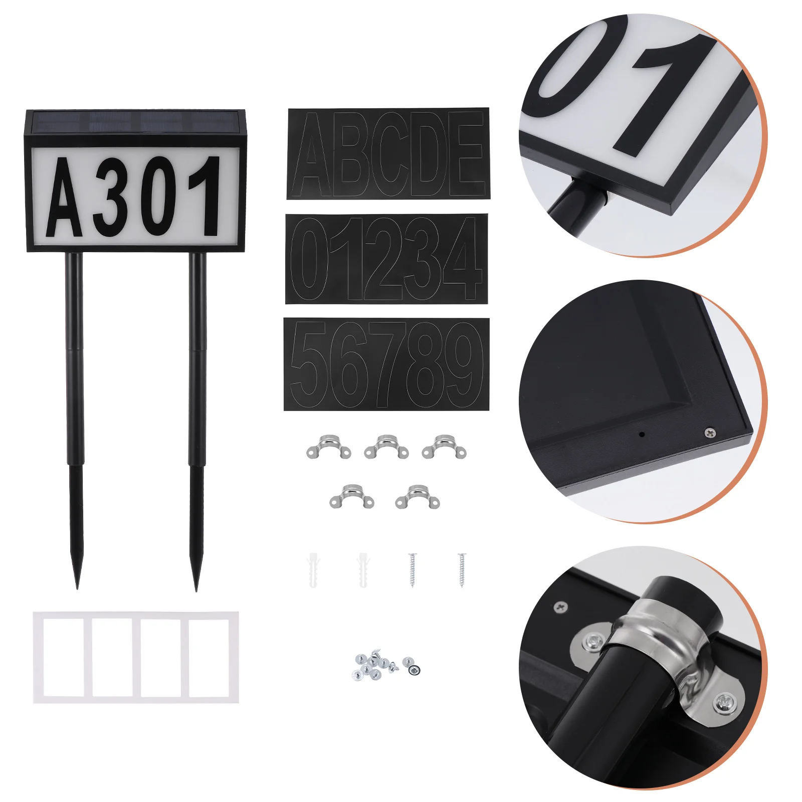 

1 Set Solar House Number Light House Number Plaque LED Light Letter Address Sign