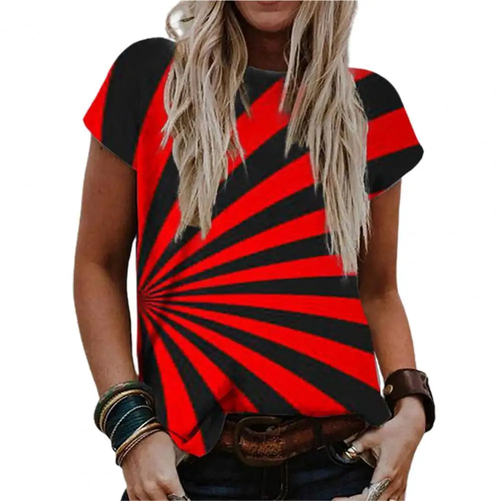 

Женская футболка с круглым вырезом, коротким рукавом и графическим принтом