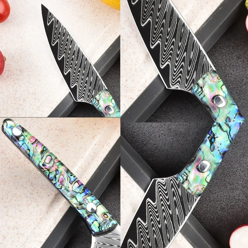 Дамасский стальной нож для чистки Овощей и мяса