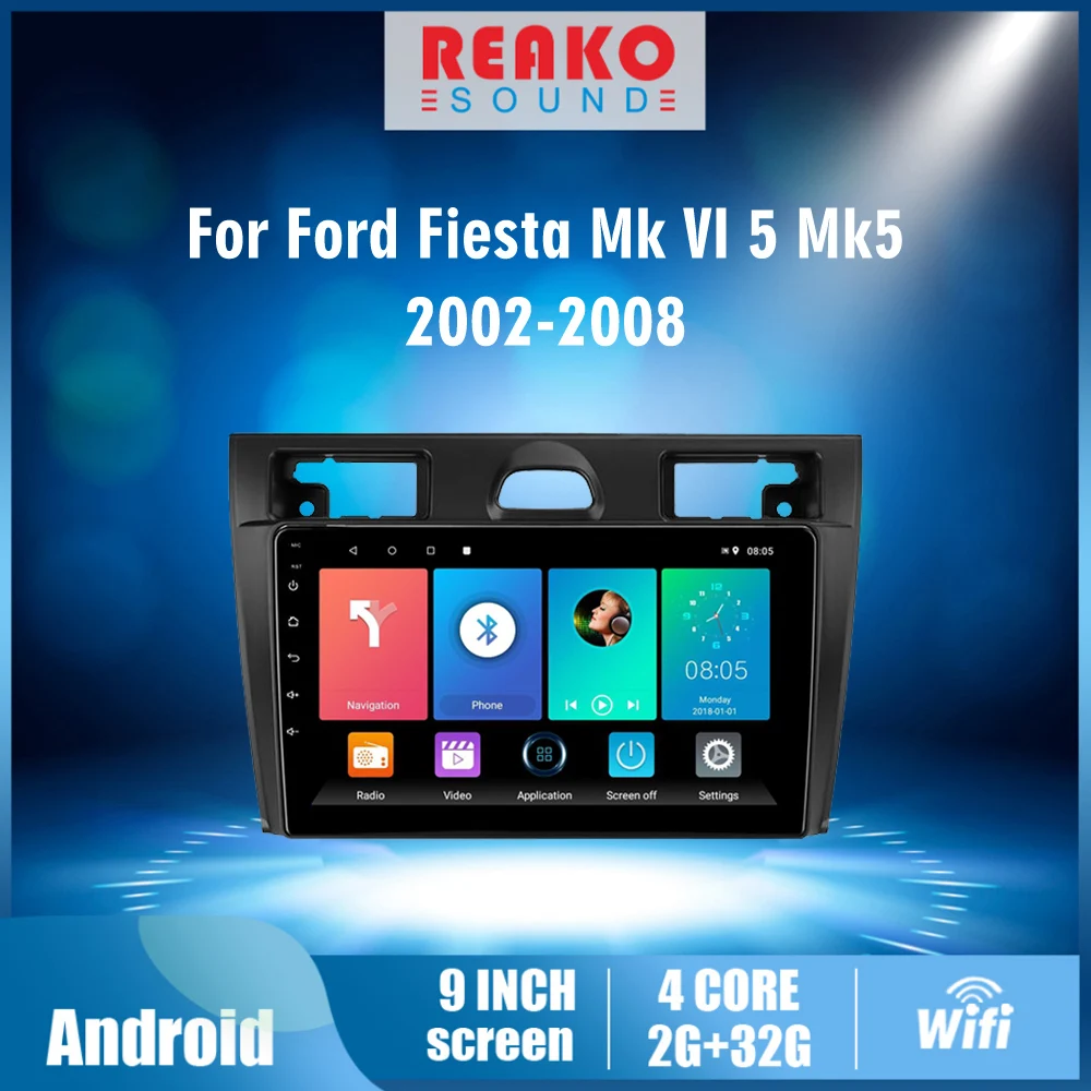 

2 Din Android 4G Carplay Car Radio 9 Inch For Ford Fiesta Mk VI 5 Mk5 2002 - 2008 WIFI GPS Navigation Car Multimedia Player