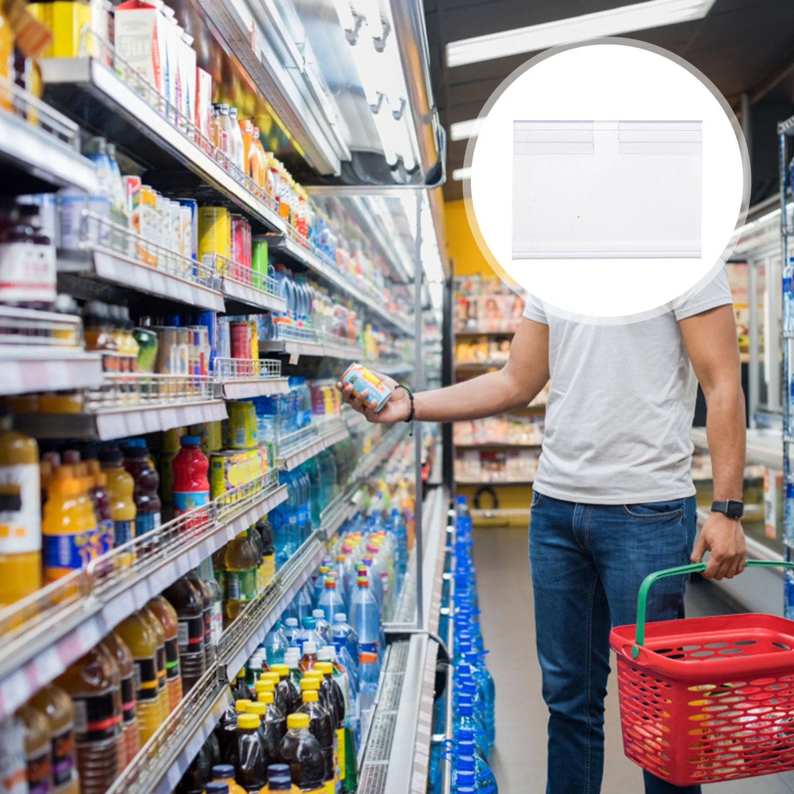 

Holder Sign Label Display Stand Price Labels Shelf Retail Tag Holders Plastic Clear Wire Lable Clip Storage Basket Bin Bins Tags