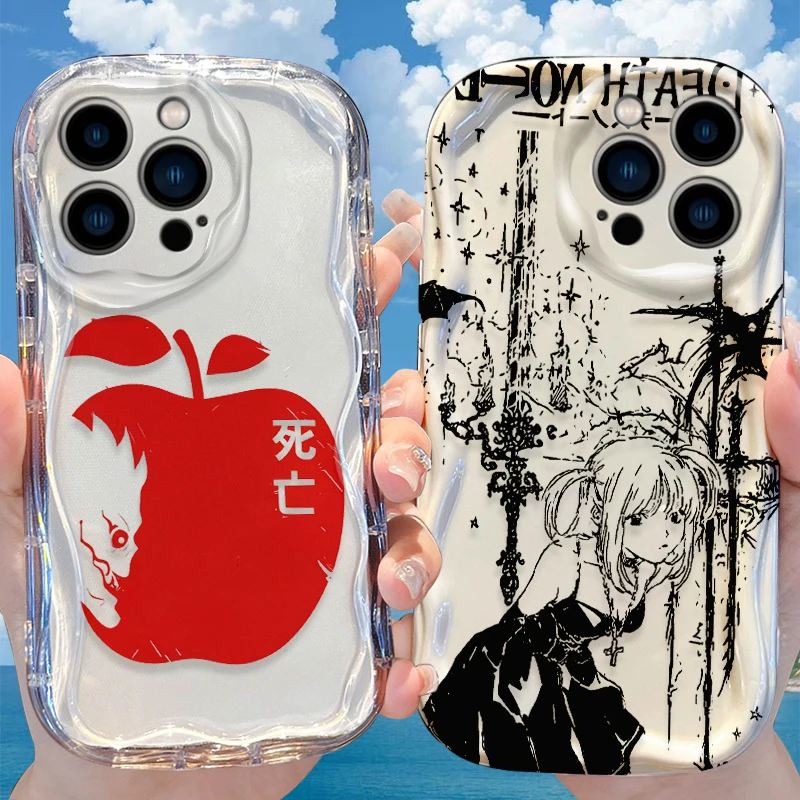 Фото Чехол D-Death N-Note Red Apple Ryuk Silhouette Wave для iPhone 17, 16, 15, 14, 13, 12 Mini, 11 Pro Max, 8, 7 Plus, силиконовые чехлы-накладки (Funda) №1
