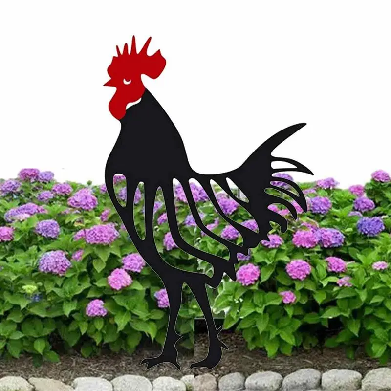 

Пластиковый колышек петуха с силуэтом животных для ярдов, украшение теней для сада, силуэт курицы, Ярда, художественное украшение для сада и...