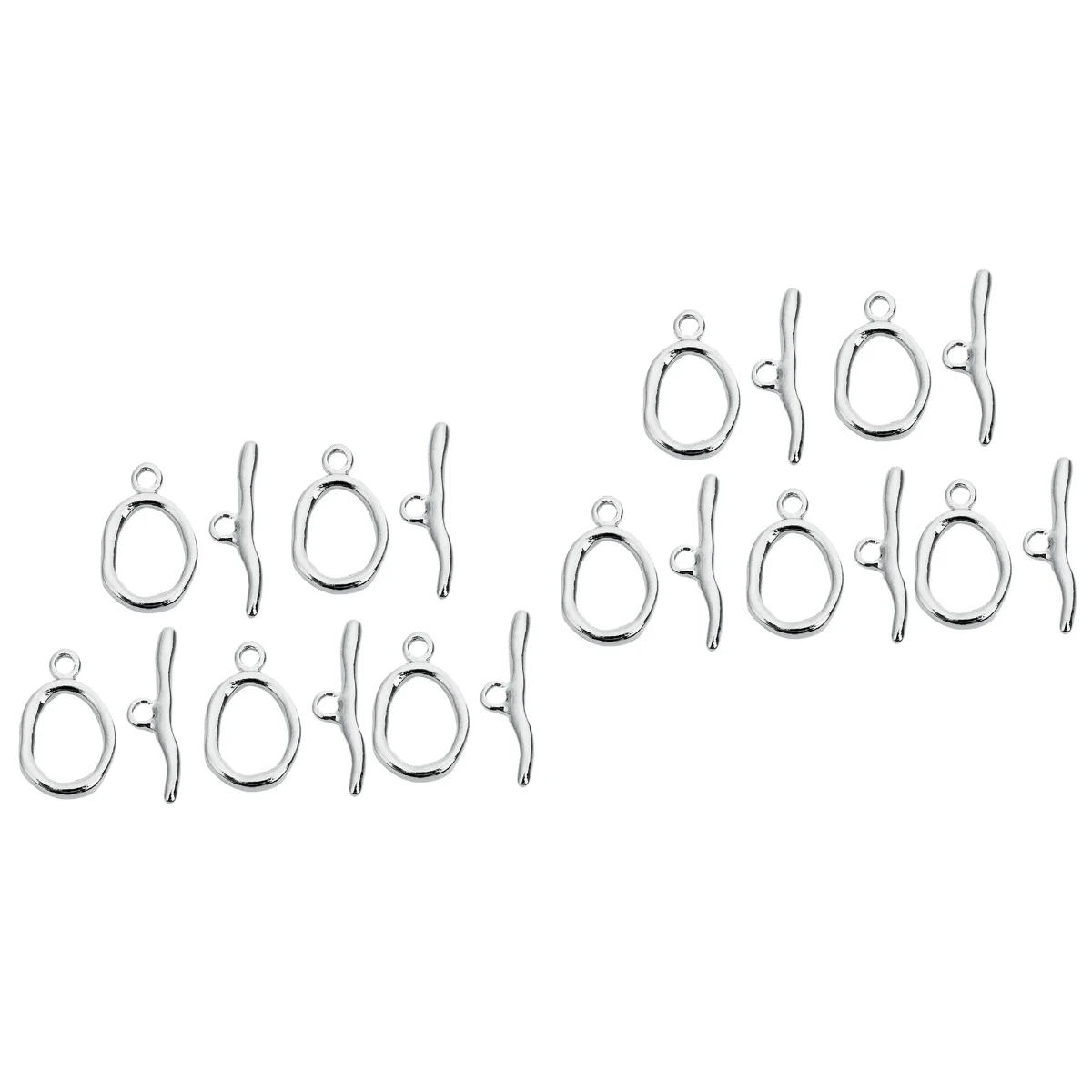

10 Sets /10 Pcs DIY Copper OT Buckle Gold-plated Jewelry Buckles Novel Jewelry Connecting Buckles for Jewelry Making (Silver)
