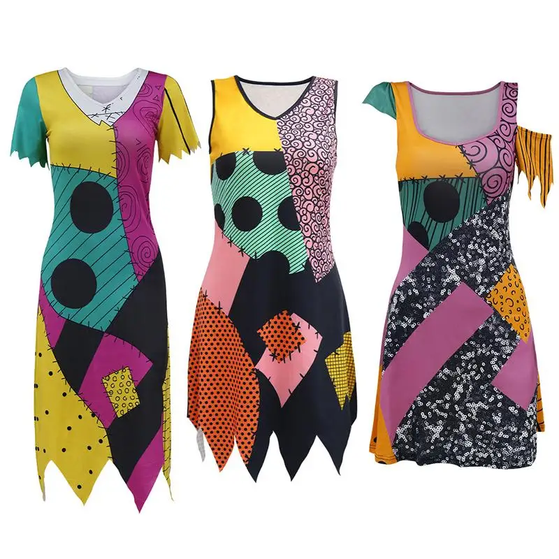 Рождественский костюм для косплея ужасов Салли смешные костюмы Хэллоуина с