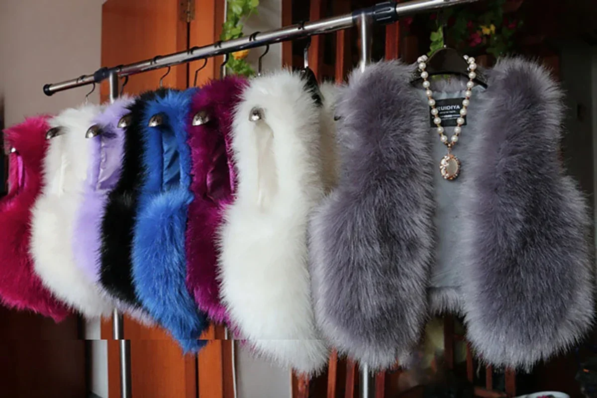 Роскошное искусственное платье для беременных из лисьего меха фотосъемки