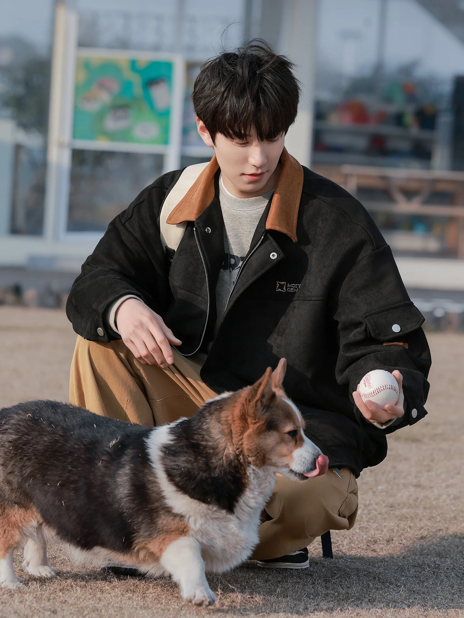 Хлопковая замшевая верхняя одежда Senma мужская весенне-осенняя новая