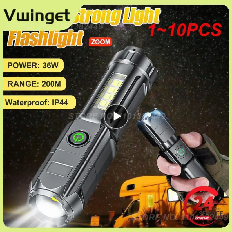 

Светодиодный мини-фонарик, фонарик с регулируемым зумом, водонепроницаемый светодиодный фонарик, 3/4 режимов освещения, для кемпинга, 1 ~ 10 шт.