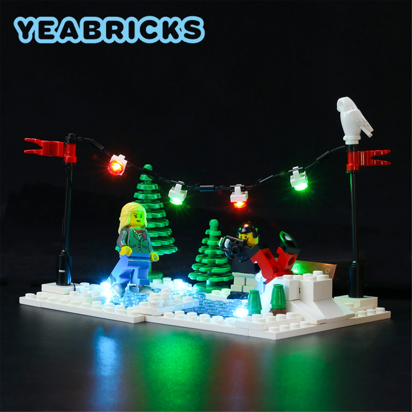 YEABRICKS набор со светодиодной подсветкой для 10216 г. Зимняя деревня хлебобулочные