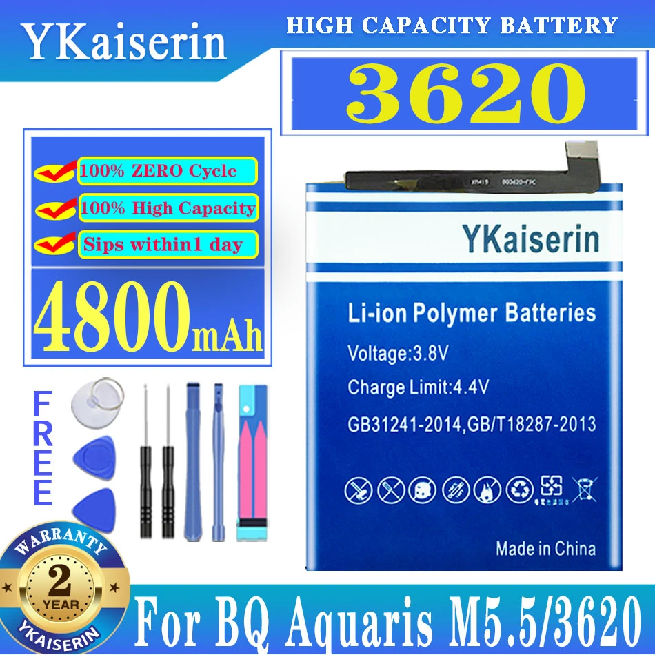 

YKaiserin 4800mAh Replacement Battery For BQ Aquaris M5.5/3620 New Battery + Track Code