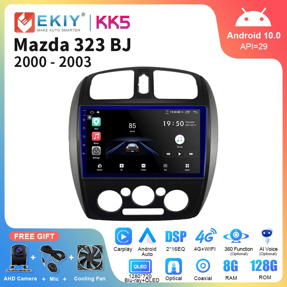 

EKIY KK5 8G+128G QLED Car Radio For Mazda 323 BJ 2000-2003 Multimedia Video Player Auto Navigation Android 10 2din DVD Head Unit