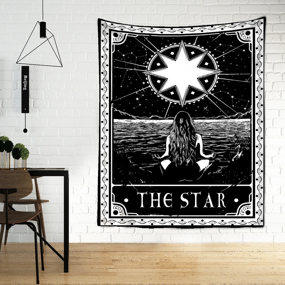

Bedroom Decorative Aesthetics Tapestry Divination Retro Room Decorative Aesthetics Bedroom Living Room Background Art Tapestry