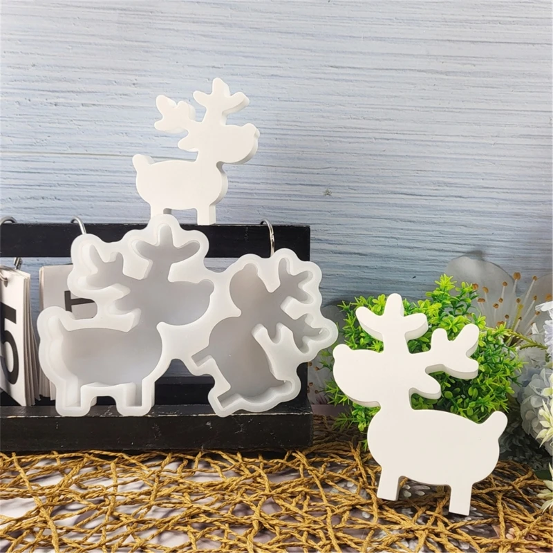 652F элегантные рождественские формы из смолы с изображением лося рождественский