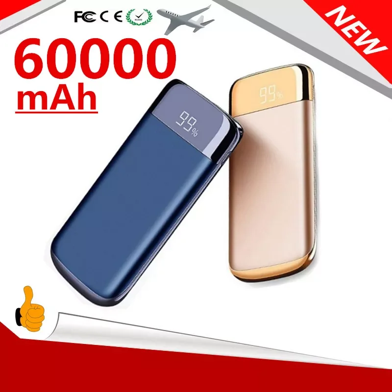 

2023New Power Bank 60000mAh Portable Charging Power Bank 10000mAh USB Power Bank External Battery Charger For iPhone 12Pro