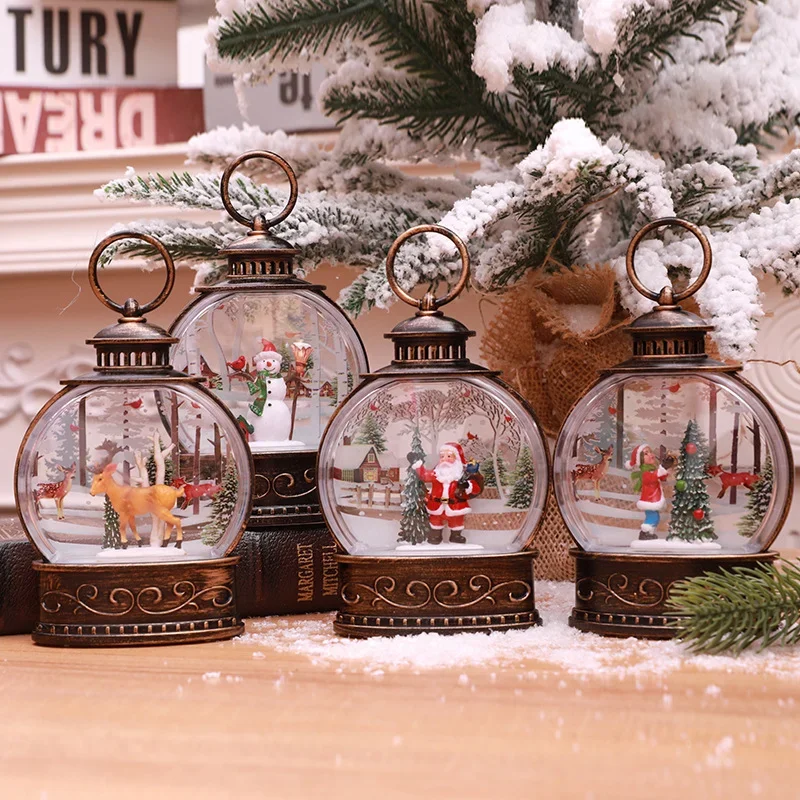 

Christmas Retro Luminous Windshield Desktop Decoration Holiday Hand Gift Scene Decoration Decorative Lights