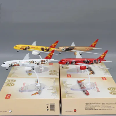 

Alloy Metal 16cm China Hainan Airlines Boeing B787 KONGFU Panda Cartoon Scale Diecast Airplane Model Plane Model Aircraft wheels