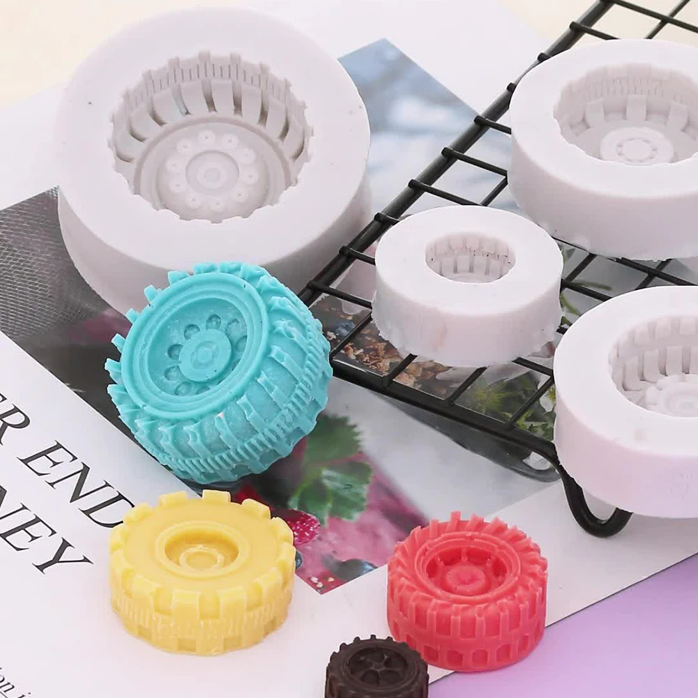 

4 шт./компл. силиконовые формы «сделай сам» в виде колес, инструменты для украшения тортов из помадки, шоколадное печенье, форма для выпечки, ...