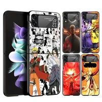 naruto sasuke kakashi phone cover for samsung galaxy z flip case black for samsung z flip 3 5g hard pc luxury foldable shell