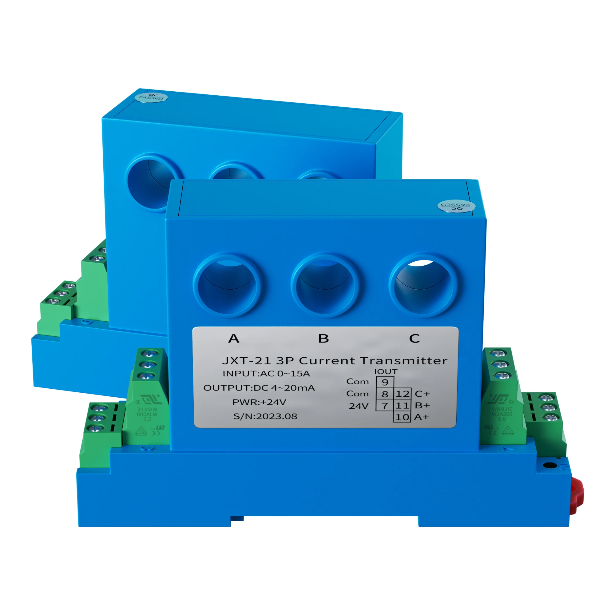 3-фазный датчик тока 0-1A 0-10A 0-20A Датчик переменного 4-20 мА 0-10 В 0-5 1-5 Холла 8 мм DC24V