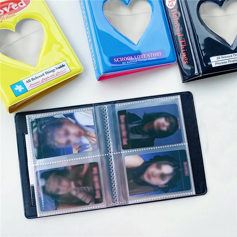 

Альбом для девочек 3 дюйма, милый органайзер для почтовых открыток с розовым медведем и фотографиями сердец, сумка для хранения молока