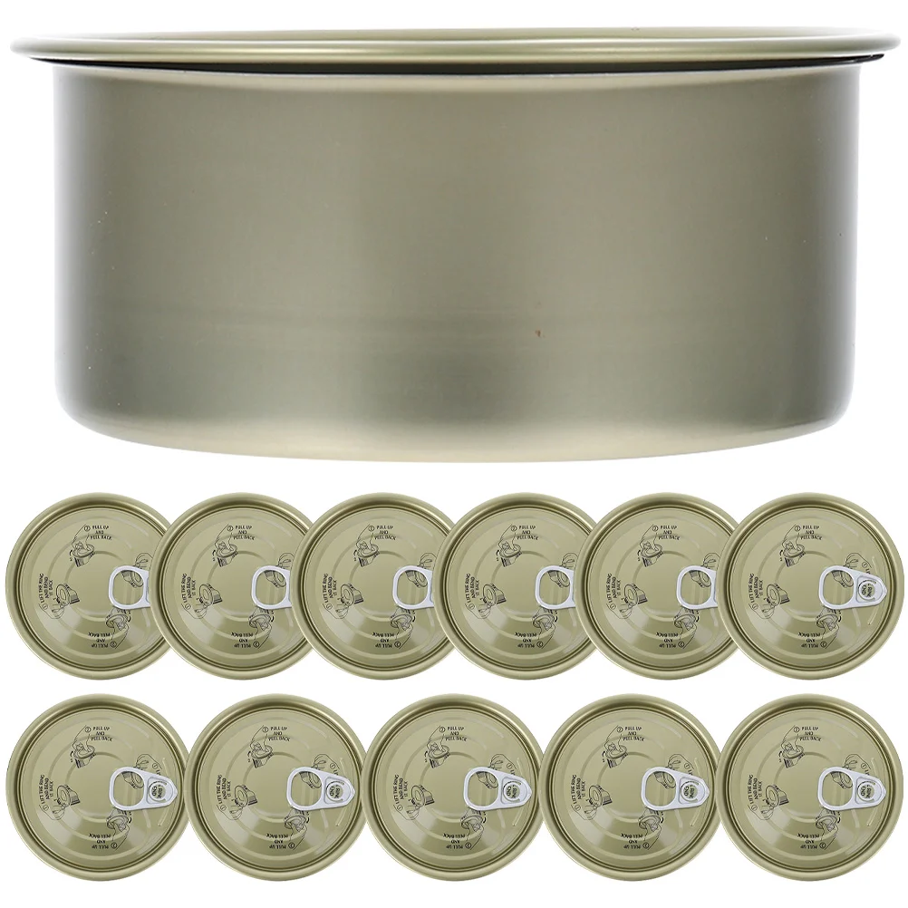 

12 Pcs Go Containers Lids Seafood Tin Can Cookie Jar Jars Self-seal Cans Sealed Bulk Dog Meat Tins Cake