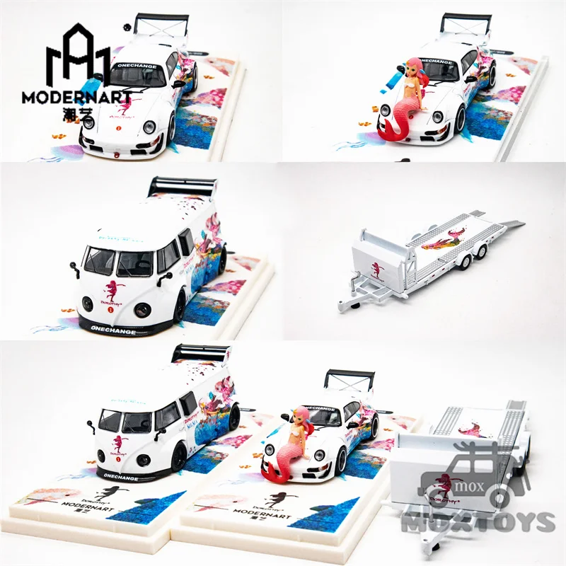 Литая под давлением модель автомобиля ModernArt x DOROTHY 1:64 T1 van / RWB 964 Limited 999