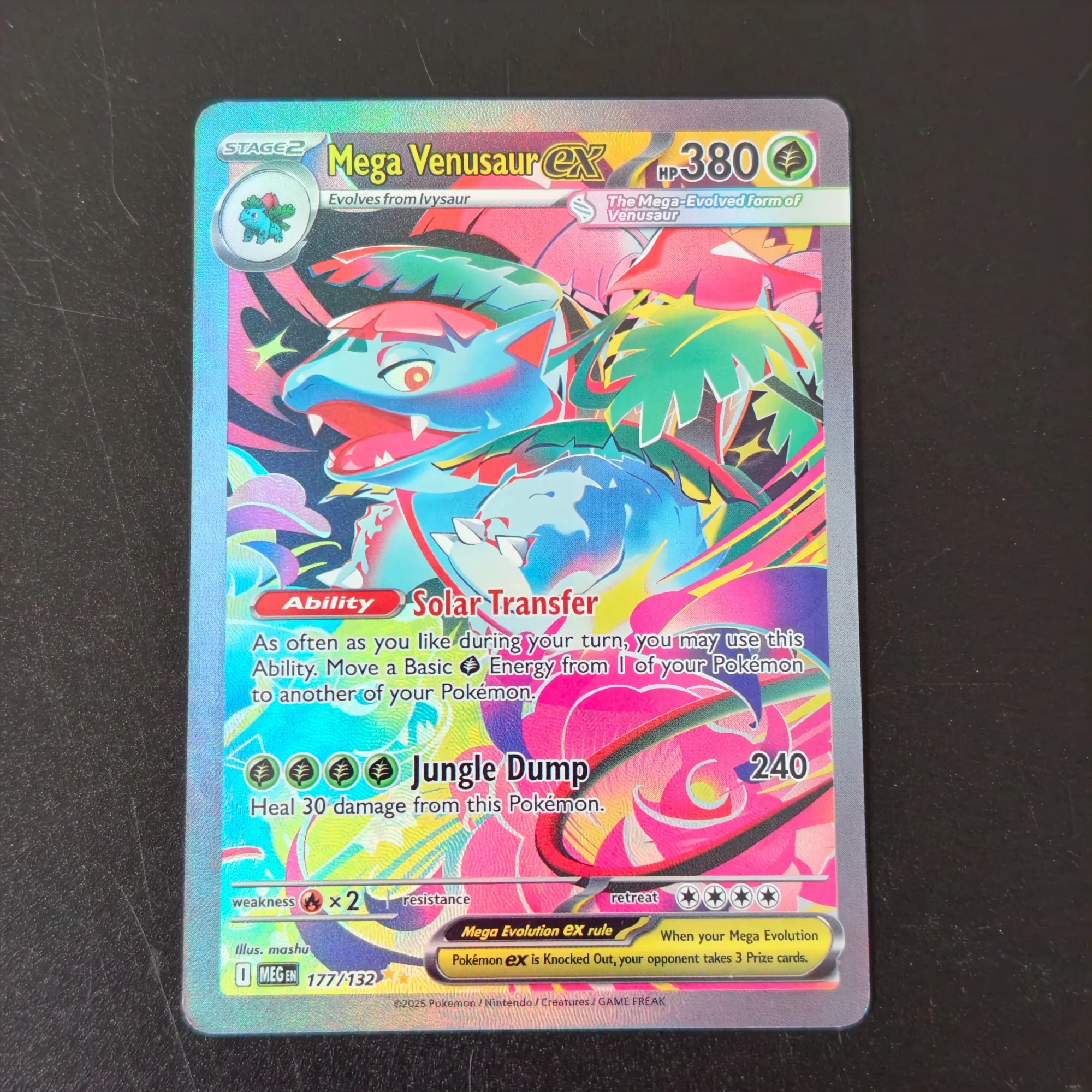 Фото Коллекционные карты Proxy TCG Pokemon Mega Evolution ex SAR Full Art Holo: Мега Венузавр, Гардевуар, Лукарио, Кангаскан (Аниме-коллекция) №5