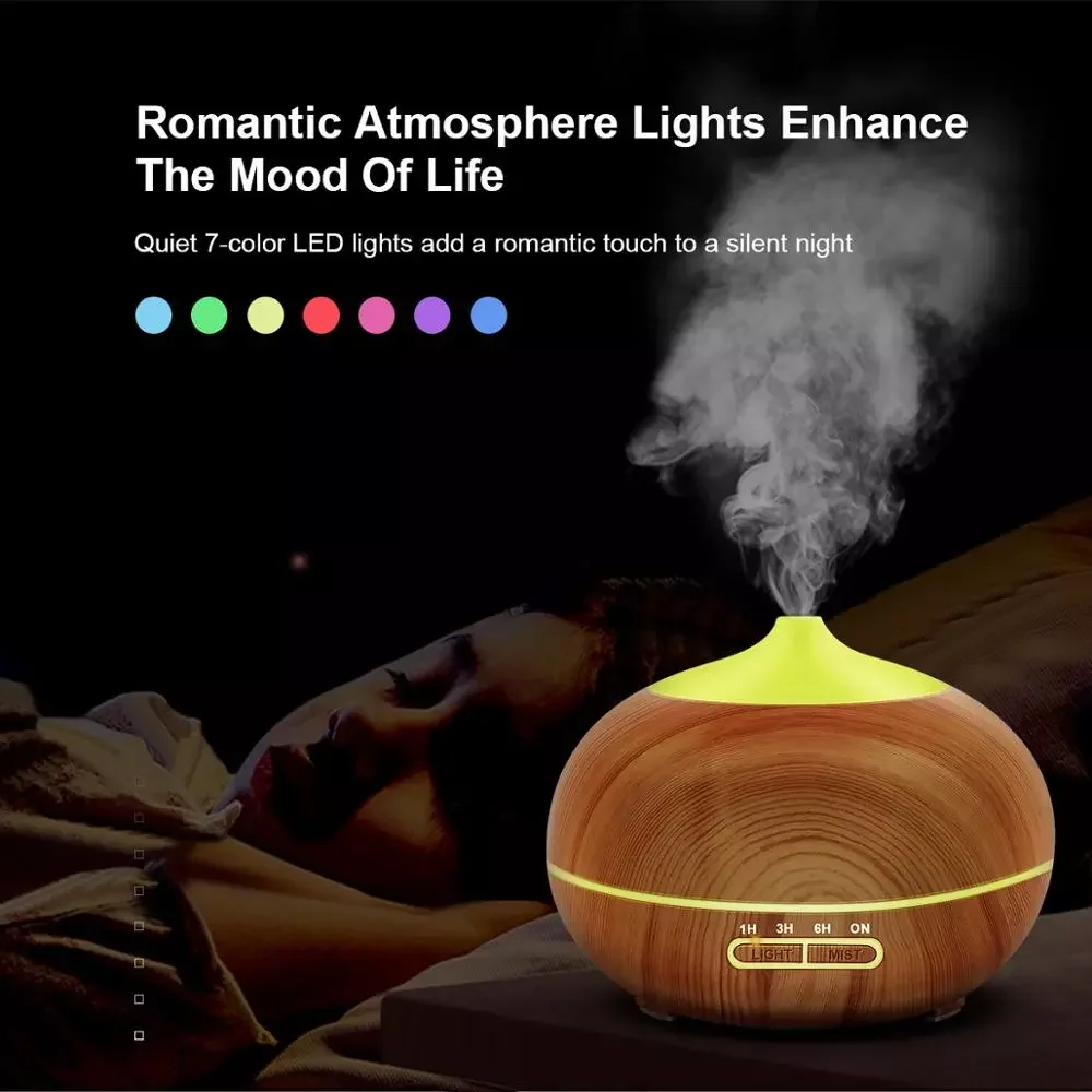 

NEW2023 400ml Air Humidifier Aroma Diffuser remote control Xiomi Humidifier Wood grain mist maker Aromatherapy Air Purifier for