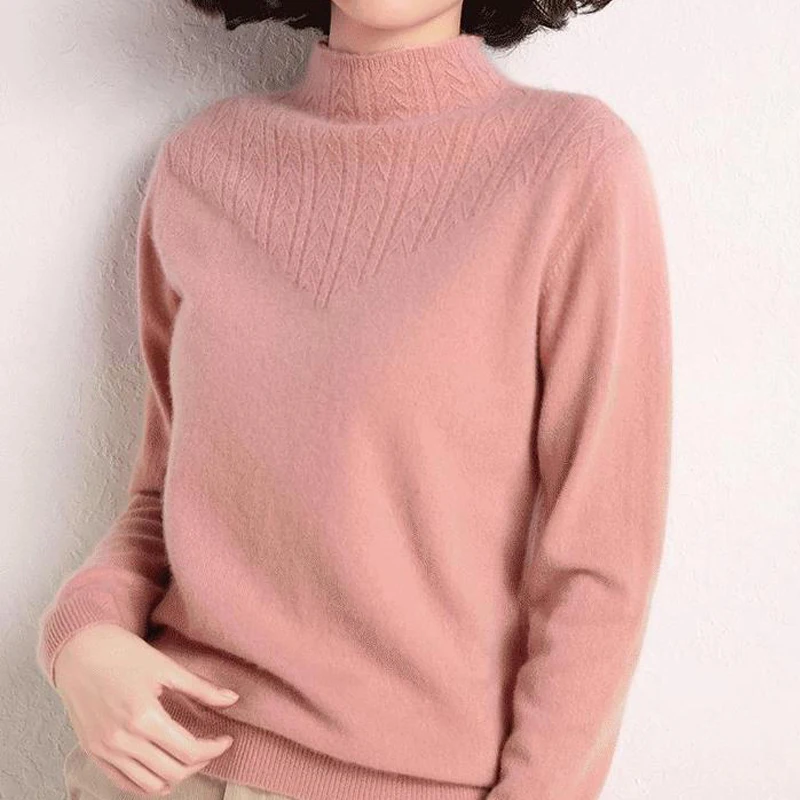 Wool Cashmere Knitted Sweater Women Oversized Pullover 2022 Winter Vintage Clothes O-Neck Long Sleeve Tops Solid Elegant Jumpers