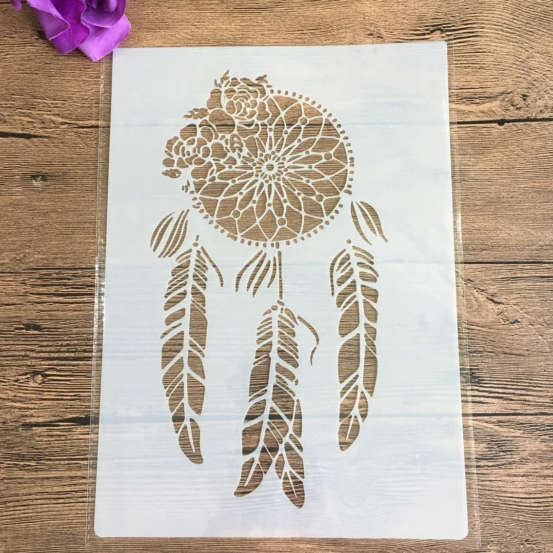 Декоративные трафареты A4 с цветочной рамкой и мандалой 29 см настенная живопись