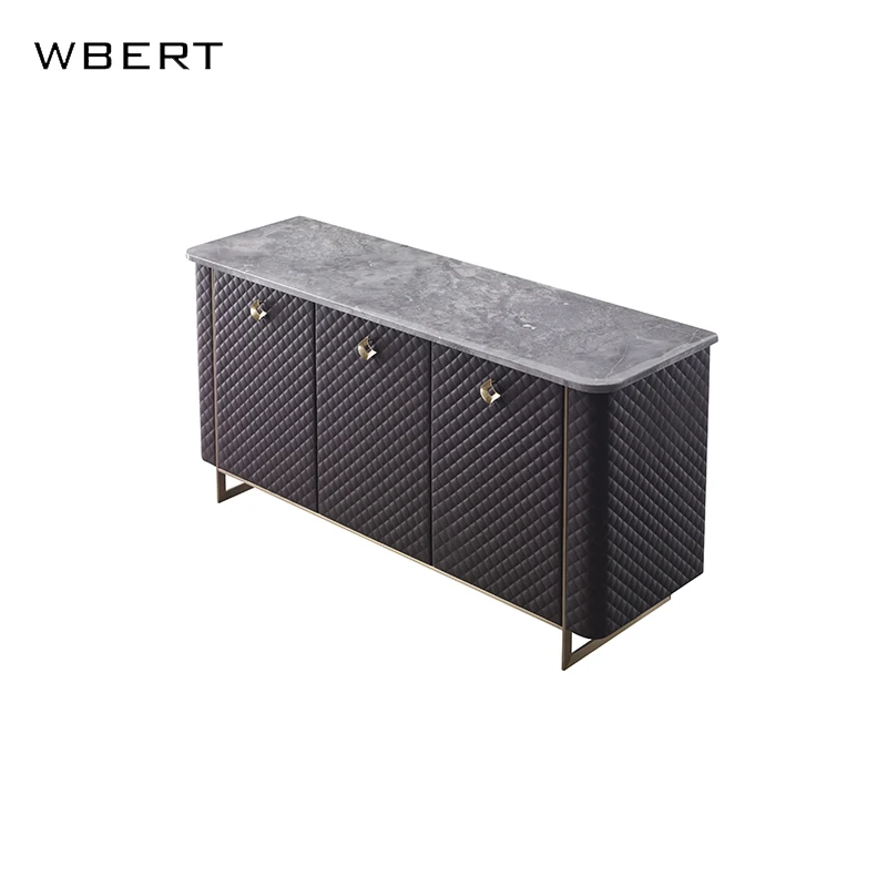 Wbert итальянский стиль роскошный буфет обеденный шкаф кожаный декоративный вход