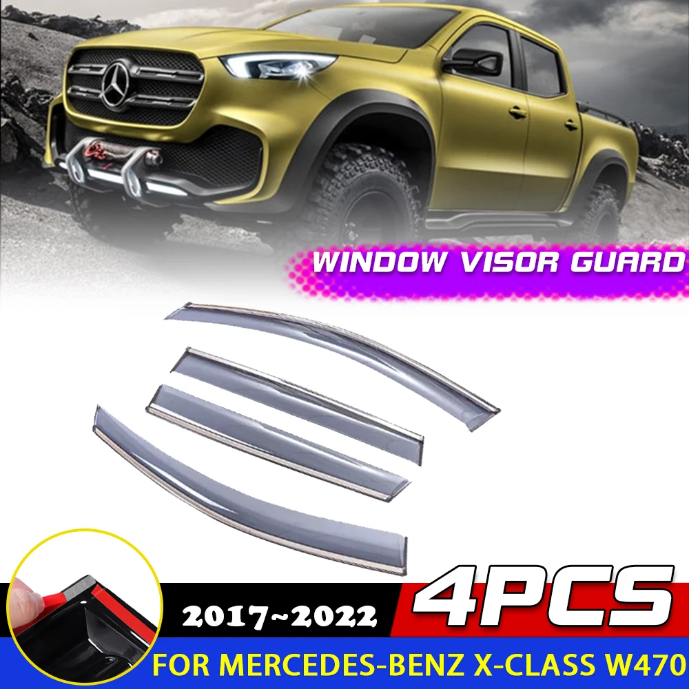 Козырек на окна для Mercedes-Benz X-Class W470 X200 X250d 2017 ~ 2022 2018 2019 2020 2021 дефлектор дымовой