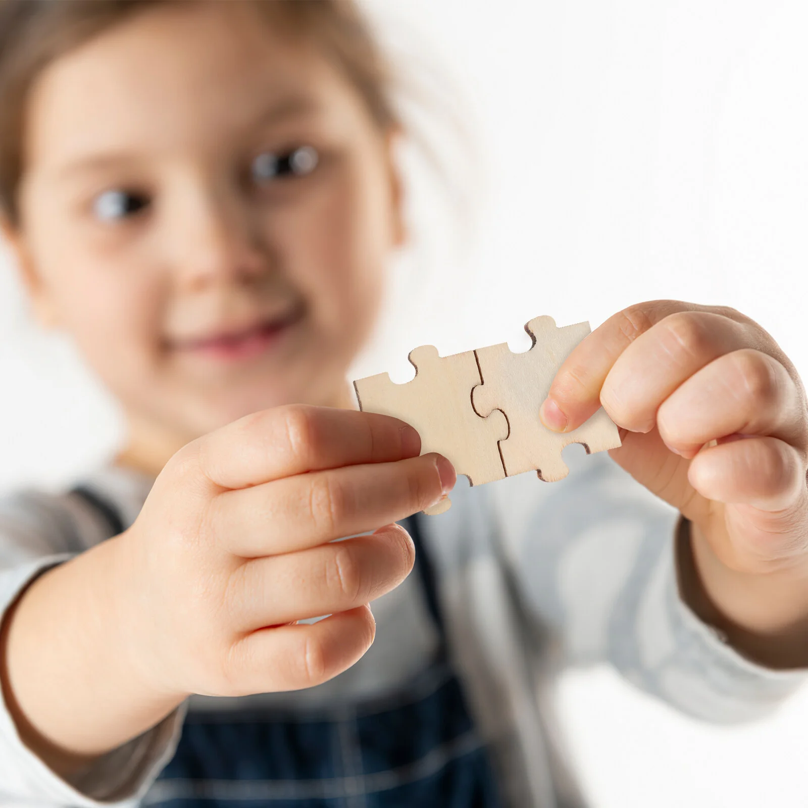 

100 Pcs/Pack Wood Building Blocks Ornaments Unfinished Puzzles Blank Wooden Cartoon Jigsaw