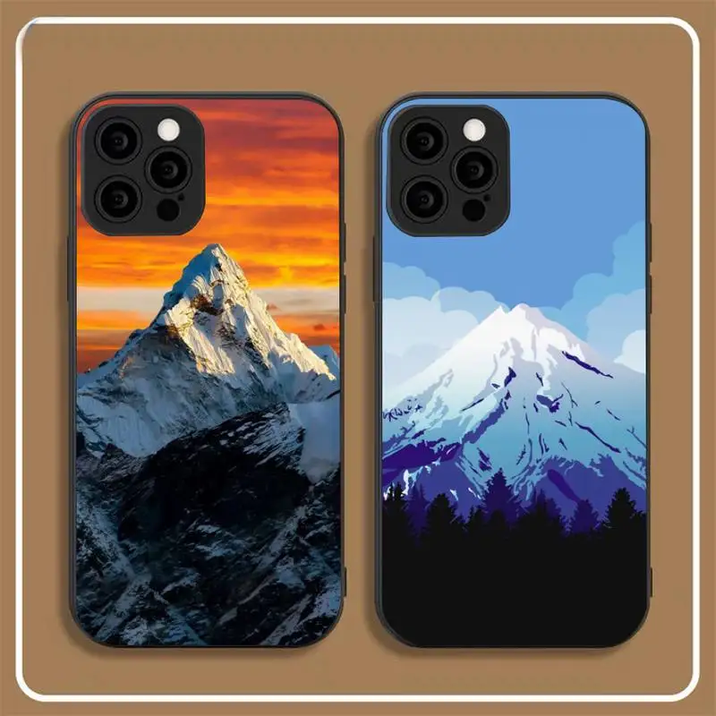 

Fashion Snowy Mountain Scenery Phone Case For Iphone 7 8 Plus X Xr Xs 11 12 13 Se2020 Mini Mobile Iphones 14 Pro Max Case