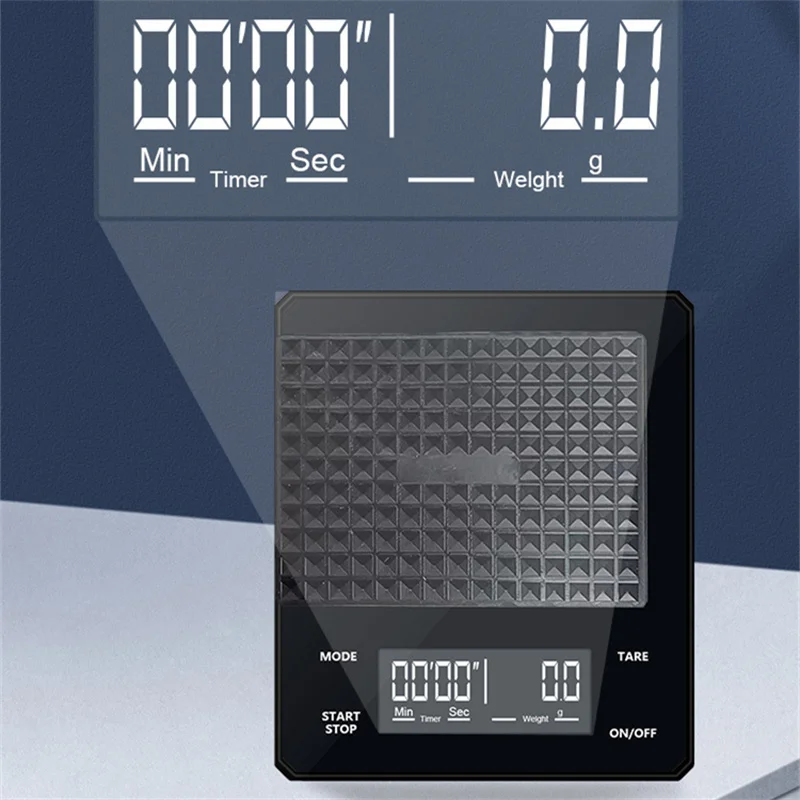 

3kg/0.1g Drip Coffee Scale With Timer Portable Electronic Digital Coffee Weight Household Drip Scale Timer LCD Electronic Scale