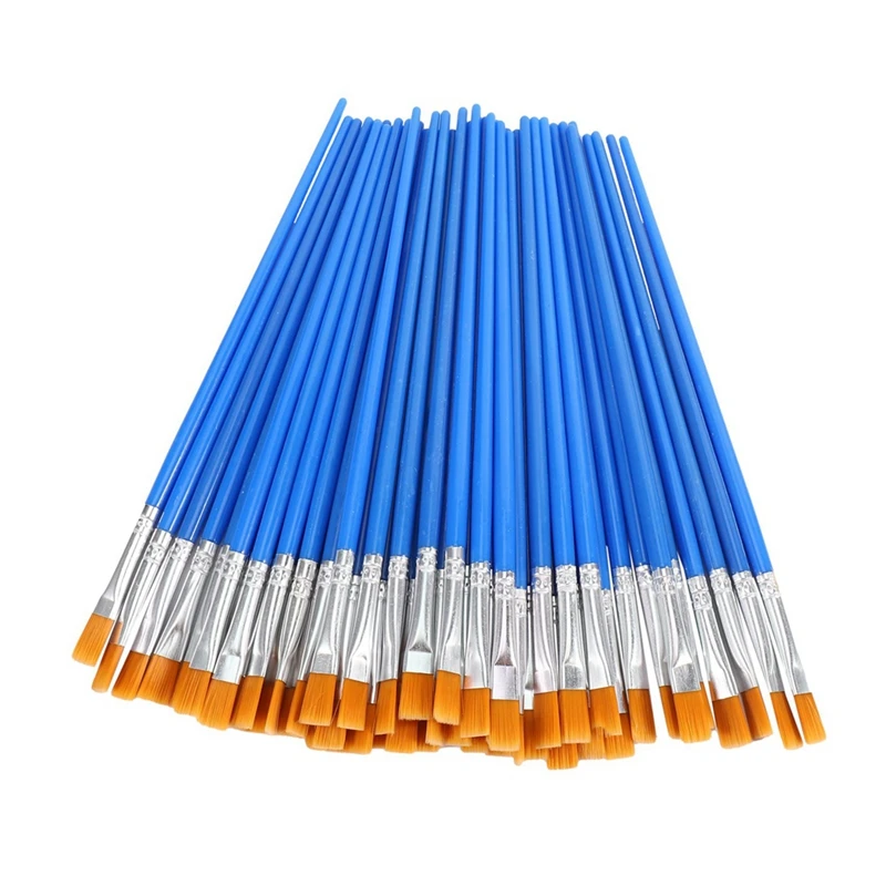 

BMBY-Paint Brushes Set 250 Pcs Kids Nylon Flat Hair Small Oil Watercolor Artist Painting Kits Bulk For Children